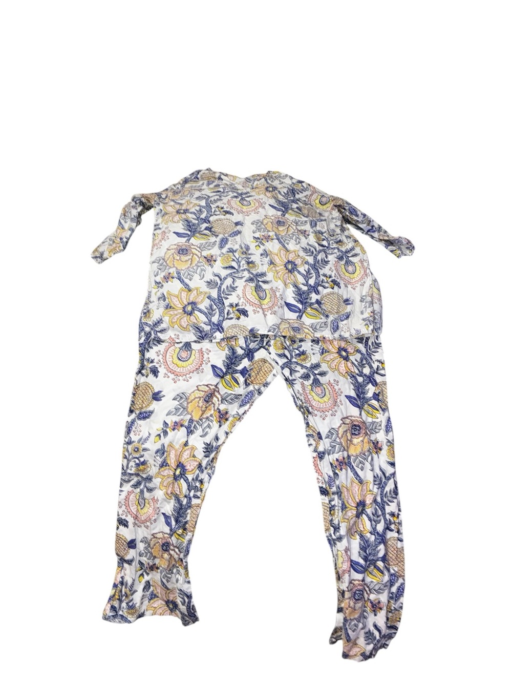 Anokhi Floral women’s Pajama set 2PC Top long sleeve & Pant Bottom L - Picture 2 of 7